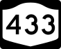 New York State Route 433 marker