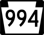 Pennsylvania Route 994 marker