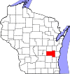State map highlighting Fond du Lac County