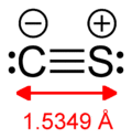 Lewis structure, showing a C–S bond distance of 1.5349 angstroms
