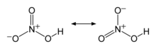 Resonance description of the bonding in the nitric acid molecule