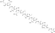 Stereo, skeletal formula of uroguanylin