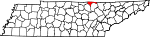 State map highlighting Pickett County