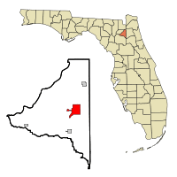 Location in Bradford County and the state of Florida