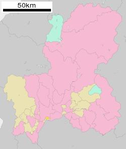 Location of Ginan in Gifu Prefecture