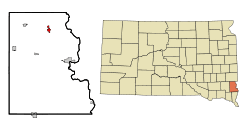 Location in Lincoln County and the state of South Dakota