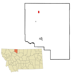 Location of Sunburst, Montana