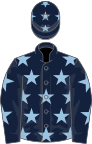 Dark blue, light blue stars