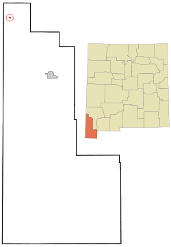 Location of Virden, New Mexico