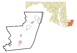 Location of Girdletree, Maryland