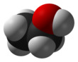 Space-filling model of ethanol