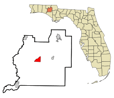 Location in Washington County and the state of Florida