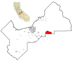 Location in Fresno County and the state of California