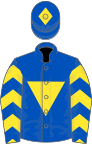 ROYAL BLUE,yellow inverted triangle and chevrons on slvs,blue cap, yellow diamond