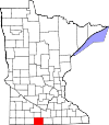 State map highlighting Martin County