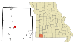 Location of Cassville, Missouri