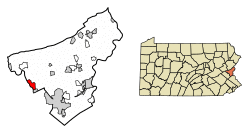 Location of Northampton in Northampton County, Pennsylvania.