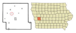 Location of Westphalia, Iowa