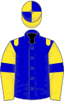 Blue, yellow epaulets, yellow sleeves, blue armlets, quartered cap
