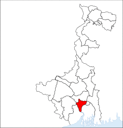 Location of Howrah district in West Bengal