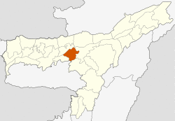 Location of Morigaon district in Assam