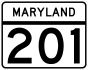 Maryland Route 201 marker
