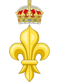 Crowned Fleur de lys (Tudor Crown).svg