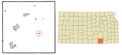 Location within Cowley County and Kansas