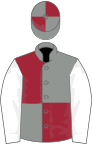 Grey and maroon (quartered), white sleeves