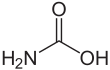 Structural formula of carbamic acid
