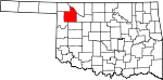 State map highlighting Woodward County