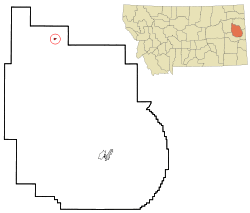 Location of Richey, Montana