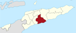 Map of East Timor highlighting Manufahi Municipality