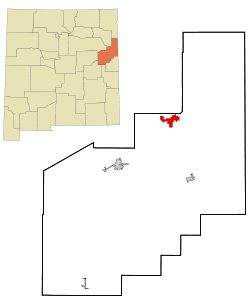 Location within Quay County and New Mexico