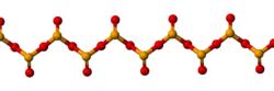 Ball-and-stick model of a chain in crystalline selenium dioxide