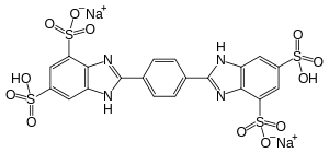 Skeletal formula of bisdisulizole disodium