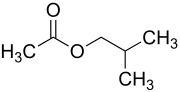 Skeletal formula of isobutyl acetate