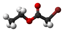 Ball-and-stick model of ethyl bromoacetate