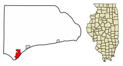 Location of Rosiclare in Hardin County, Illinois.