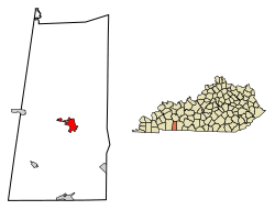Location of Elkton in Todd County, Kentucky.