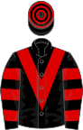 Black, Red chevron, hooped sleeves and cap