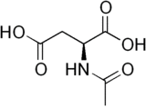 Stereo, skeletal formula of N-acetylaspartic acid (S)