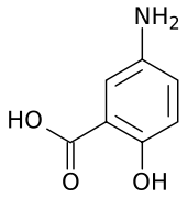 Mesalazine structure.svg