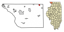 Location of Warren in Daviess County, Illinois.