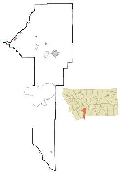 Location of Willow Creek, Montana