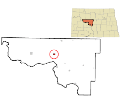 Location of Garrison, North Dakota