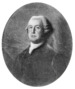 A head and shoulders portrait of Francis Bernard. This black-and-white photograph of an oil painting is blotched due to age.