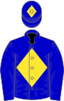 Blue, yellow diamond on body and cap