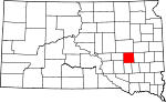 State map highlighting Sanborn County