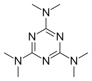 Skeletal formula of altretamine
